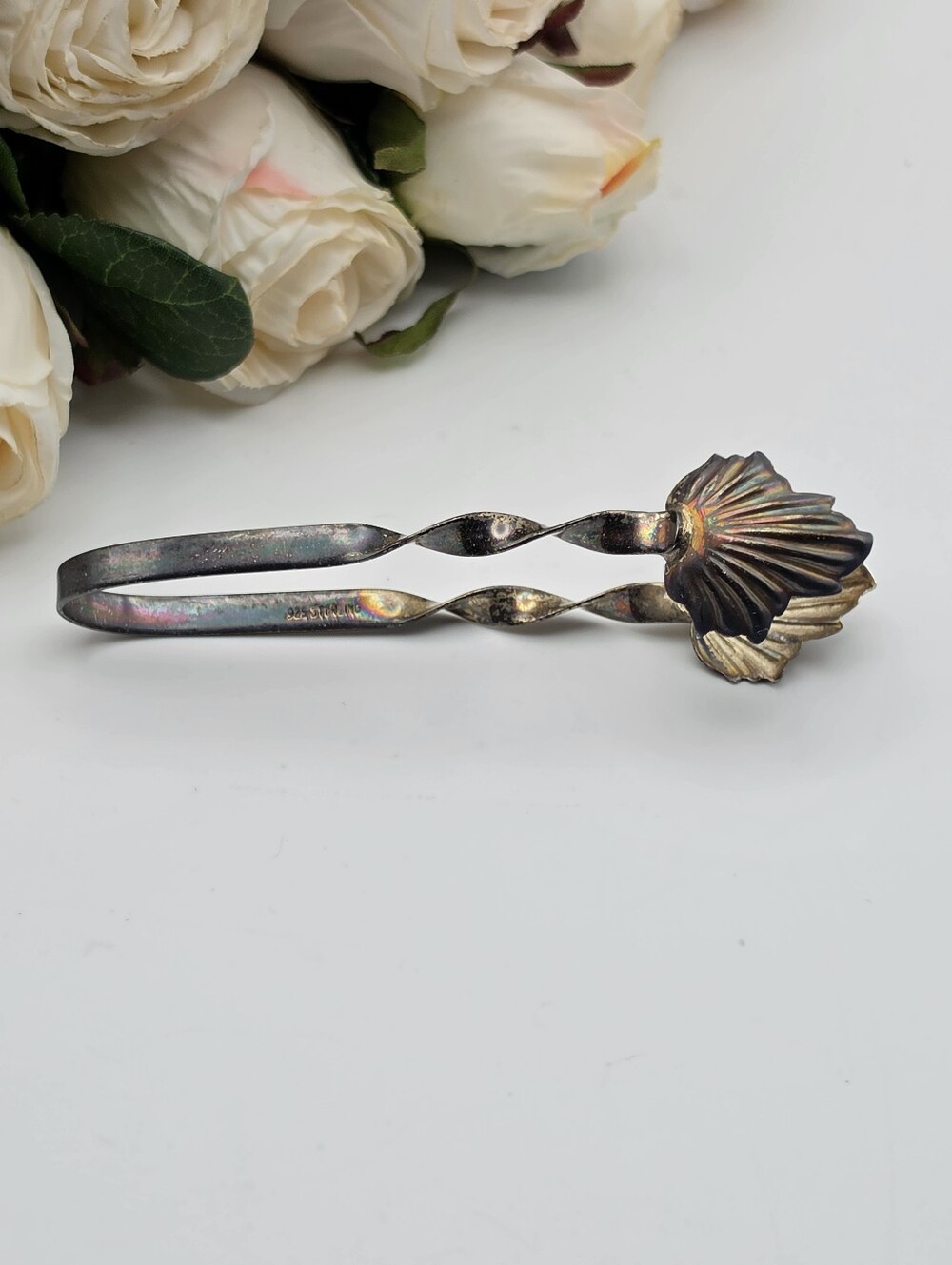 Sterling Silver Vintage Plat-Mex S.A. Sugar Tongs 925 Mexico Mid-Century